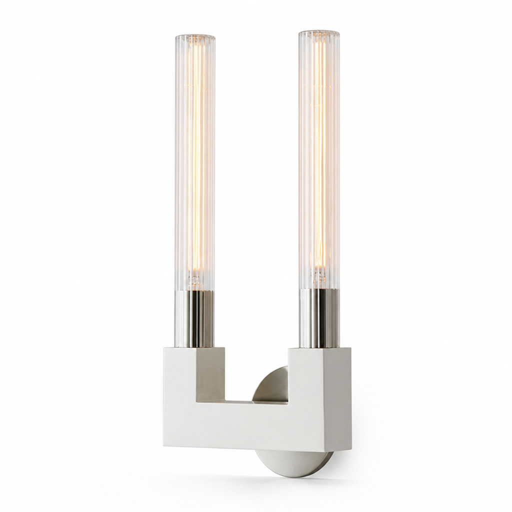 Scandinavian Copper & Glass Wall Sconce