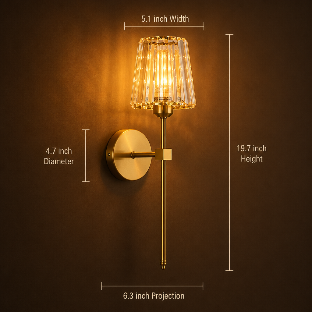Scandinavian Crystal Glass LED Wall Sconce