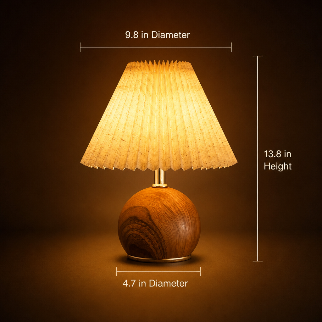 Scandinavian Fabric LED Pleated Shade Table Lamp