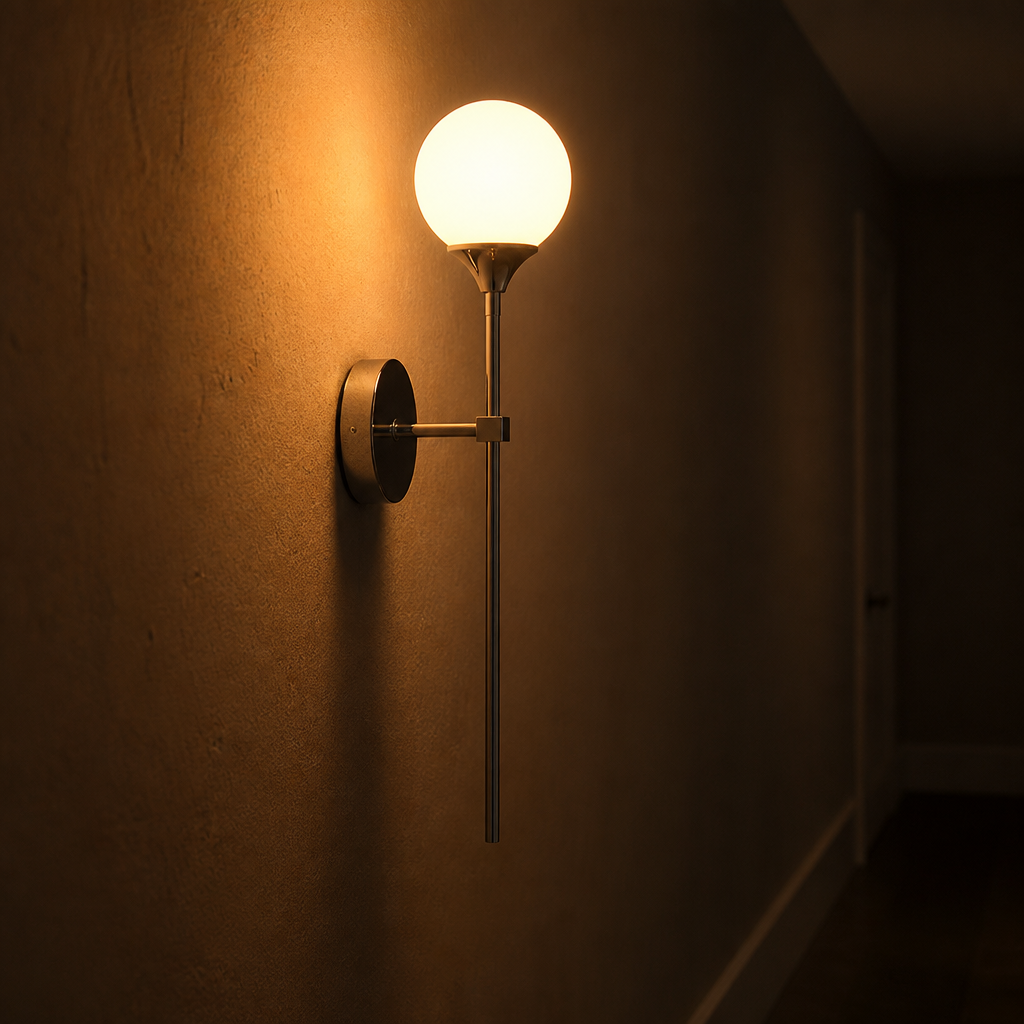 Scandinavian Glass Globe Wall Sconce