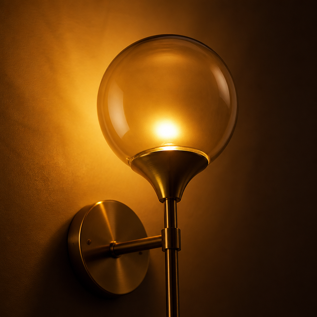 Scandinavian Glass Globe Wall Sconce