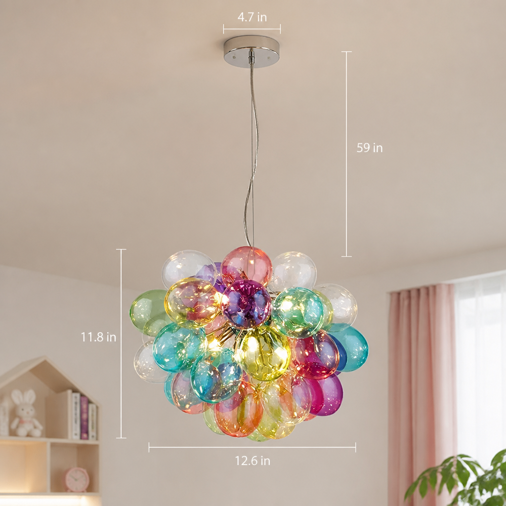 Scandinavian Glass LED Bubble Pendant Light