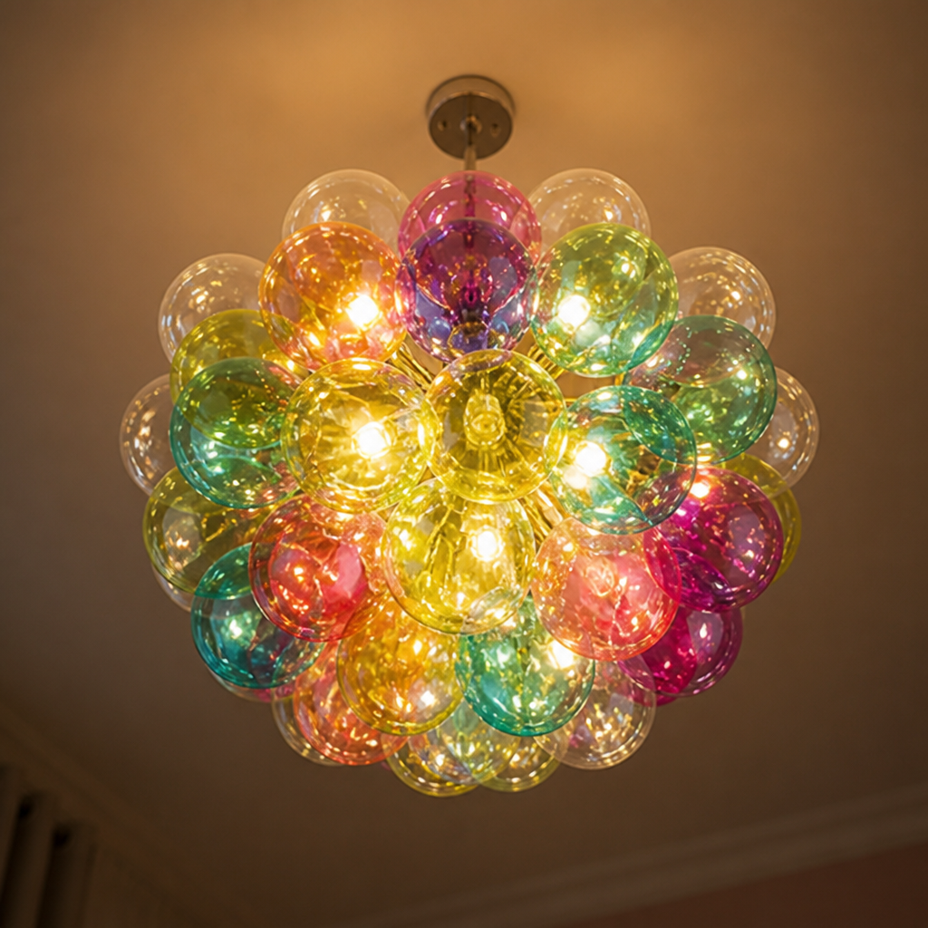 Scandinavian Glass LED Bubble Pendant Light