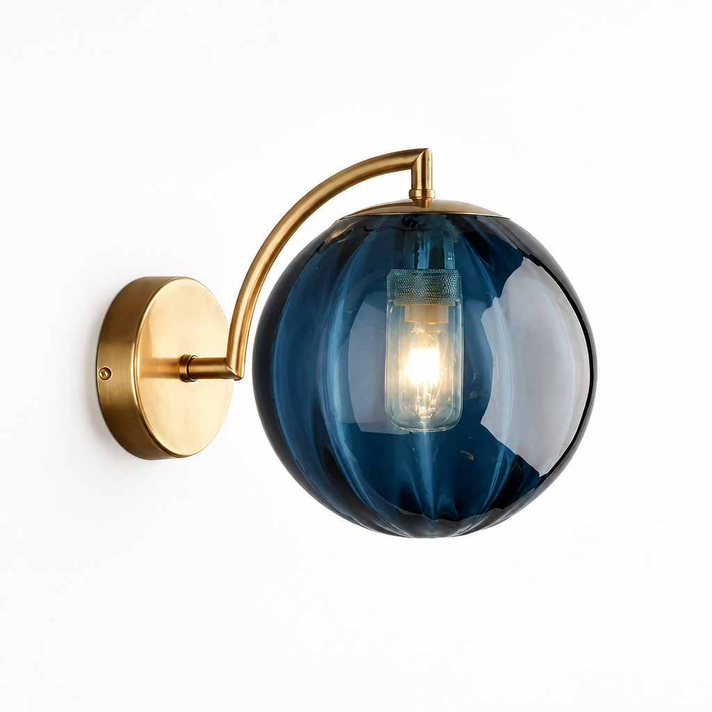 Scandinavian Glass LED Globe Wall Sconce