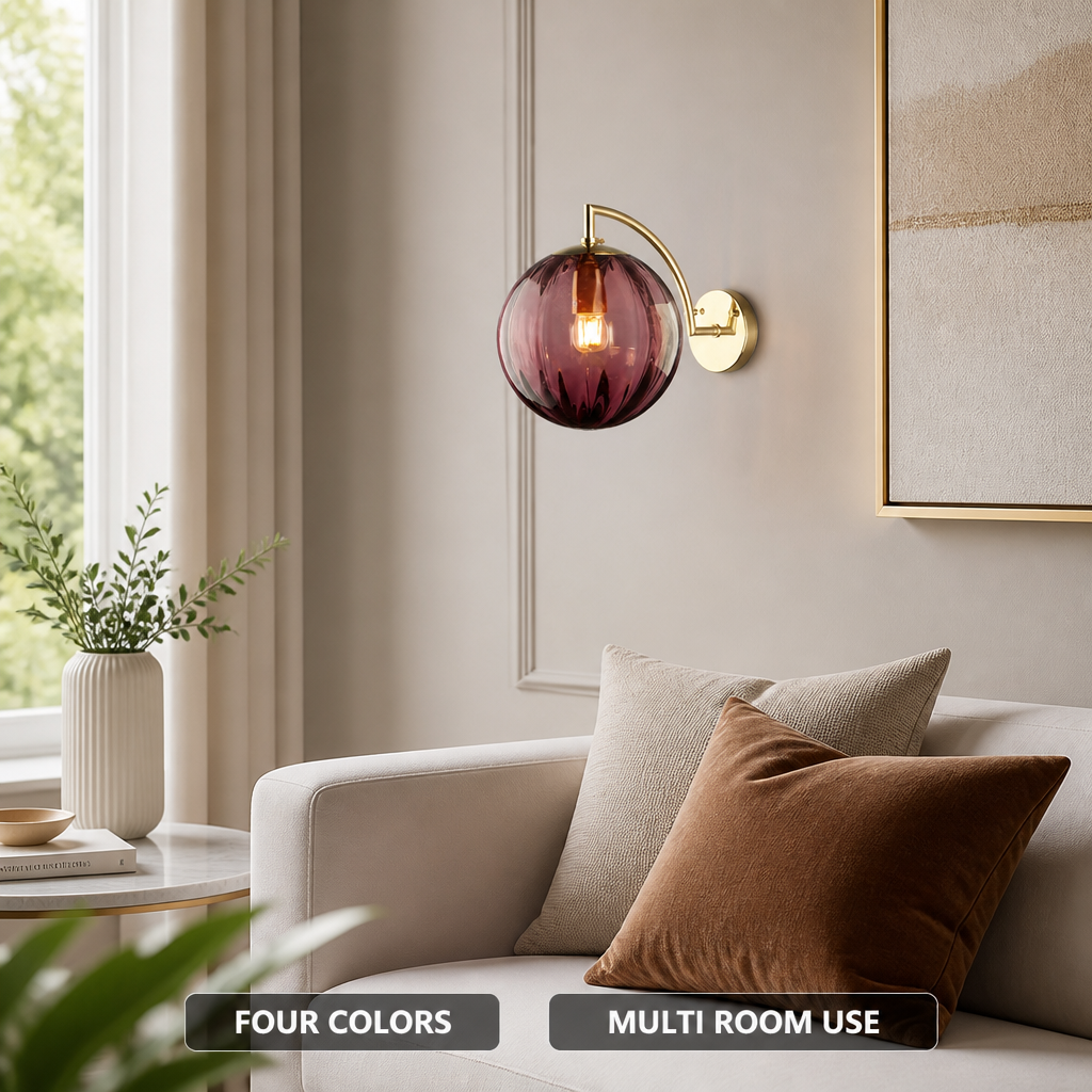 Scandinavian Glass LED Globe Wall Sconce