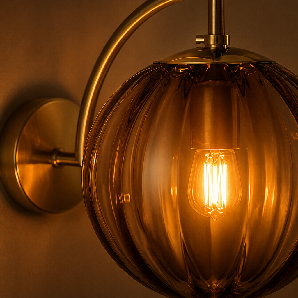 Scandinavian Glass LED Globe Wall Sconce