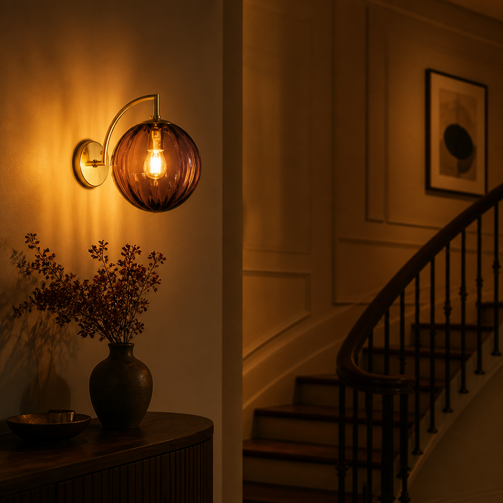 Scandinavian Glass LED Globe Wall Sconce