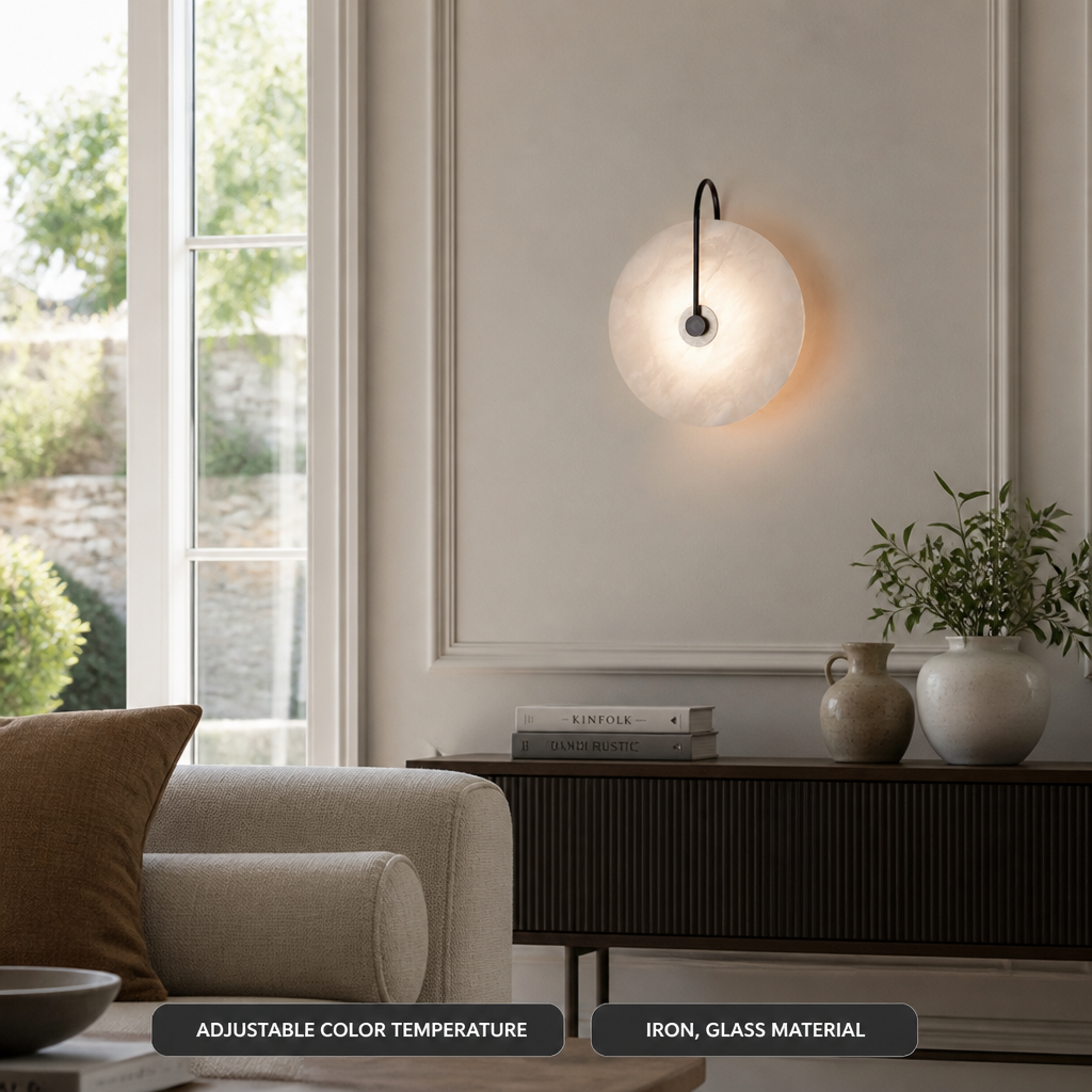 Scandinavian Glass LED Moon Wall Sconce