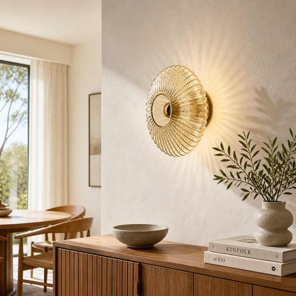 Scandinavian Glass LED Round Wall Sconce