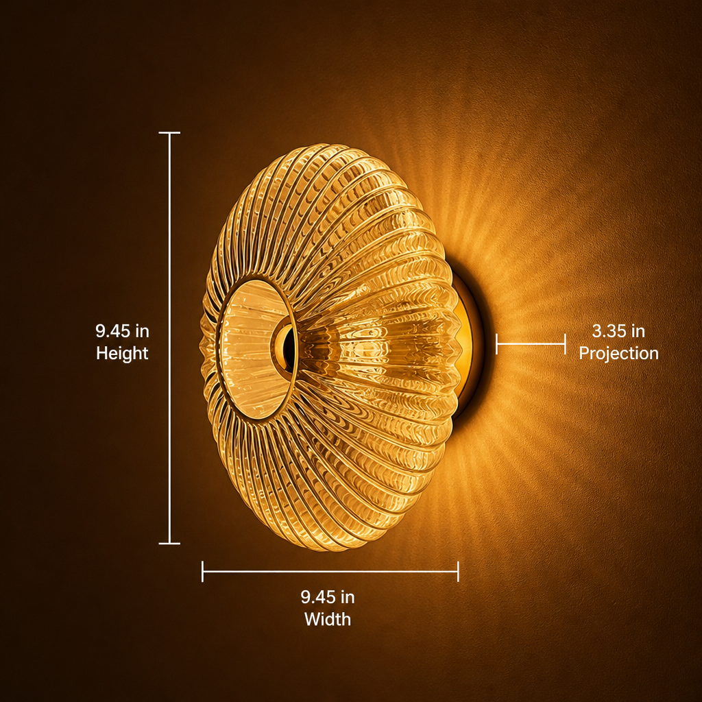Scandinavian Glass LED Round Wall Sconce