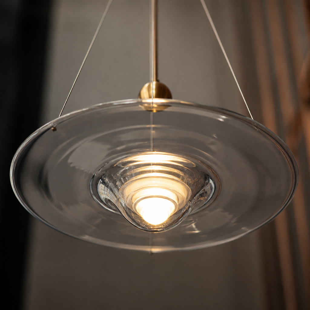 Scandinavian Glass LED Water Droplet Pendant Light