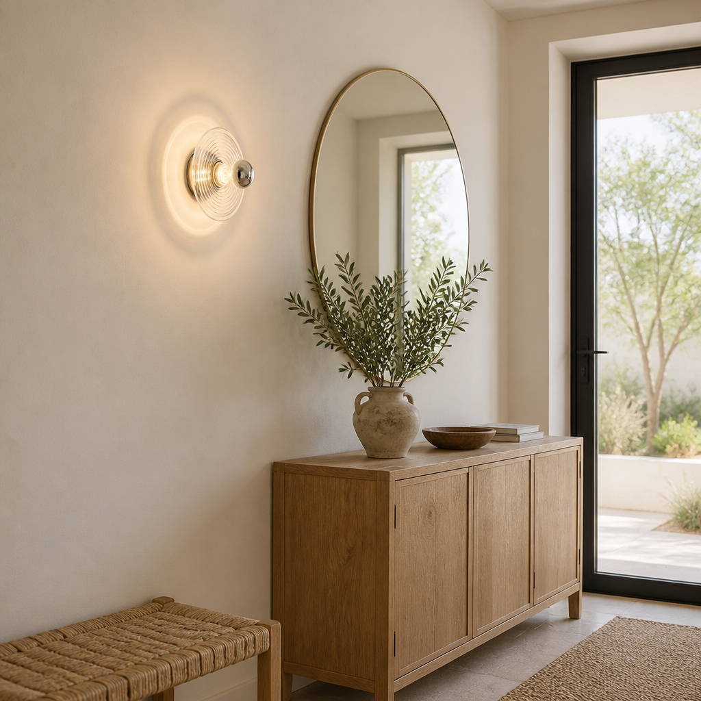 Scandinavian Glass LED Water Ripple Wall Sconce