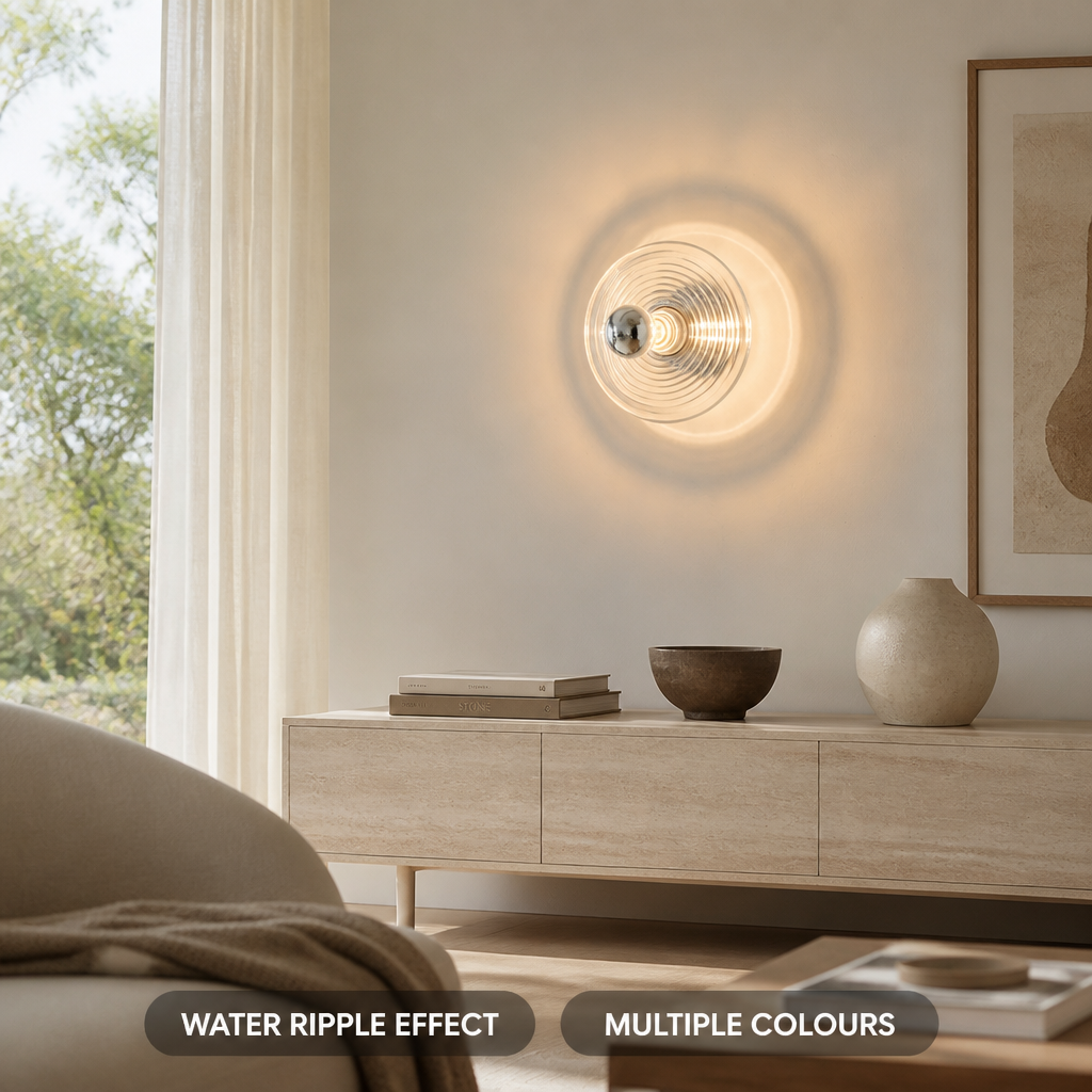 Scandinavian Glass LED Water Ripple Wall Sconce