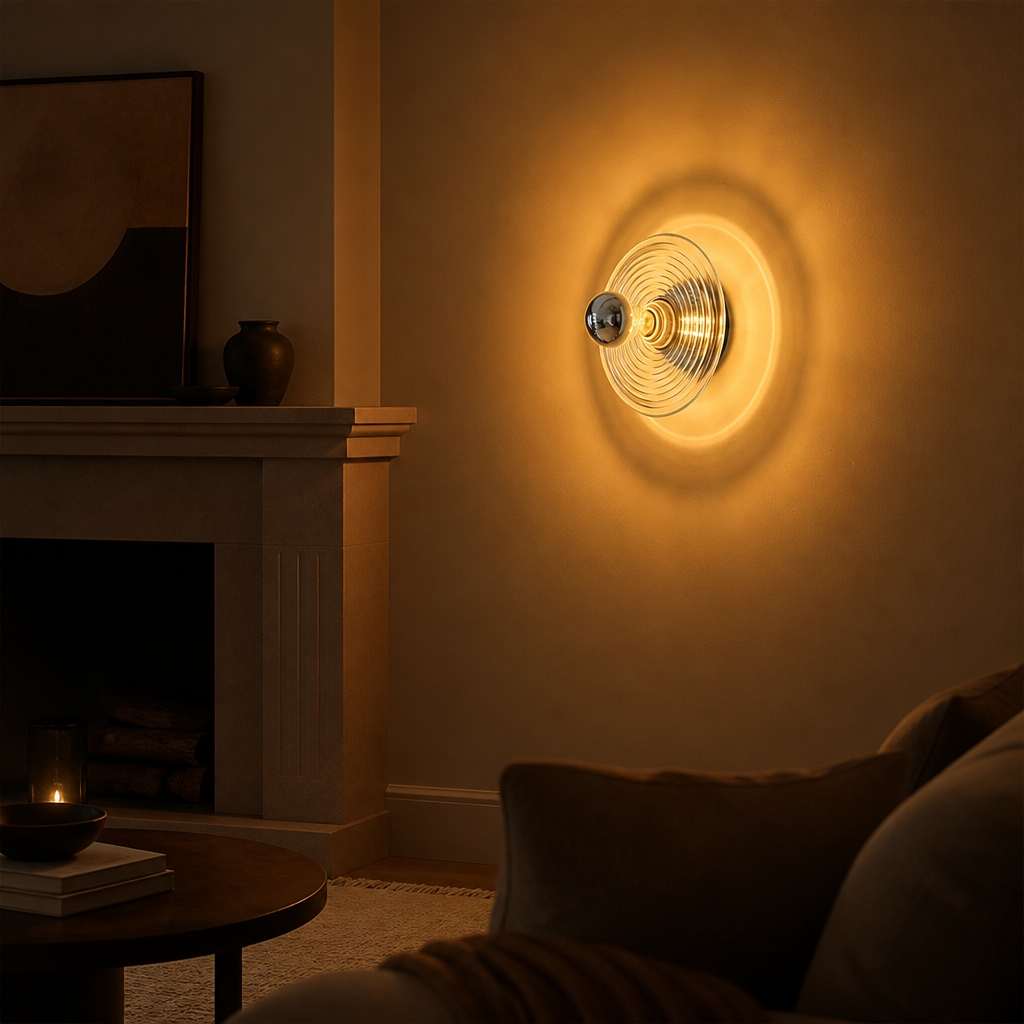 Scandinavian Glass LED Water Ripple Wall Sconce