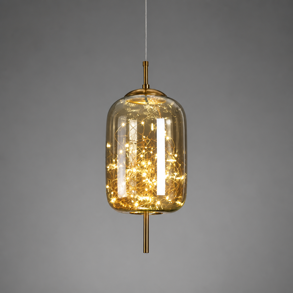 Scandinavian Glass & Metal LED Star Pendant Light