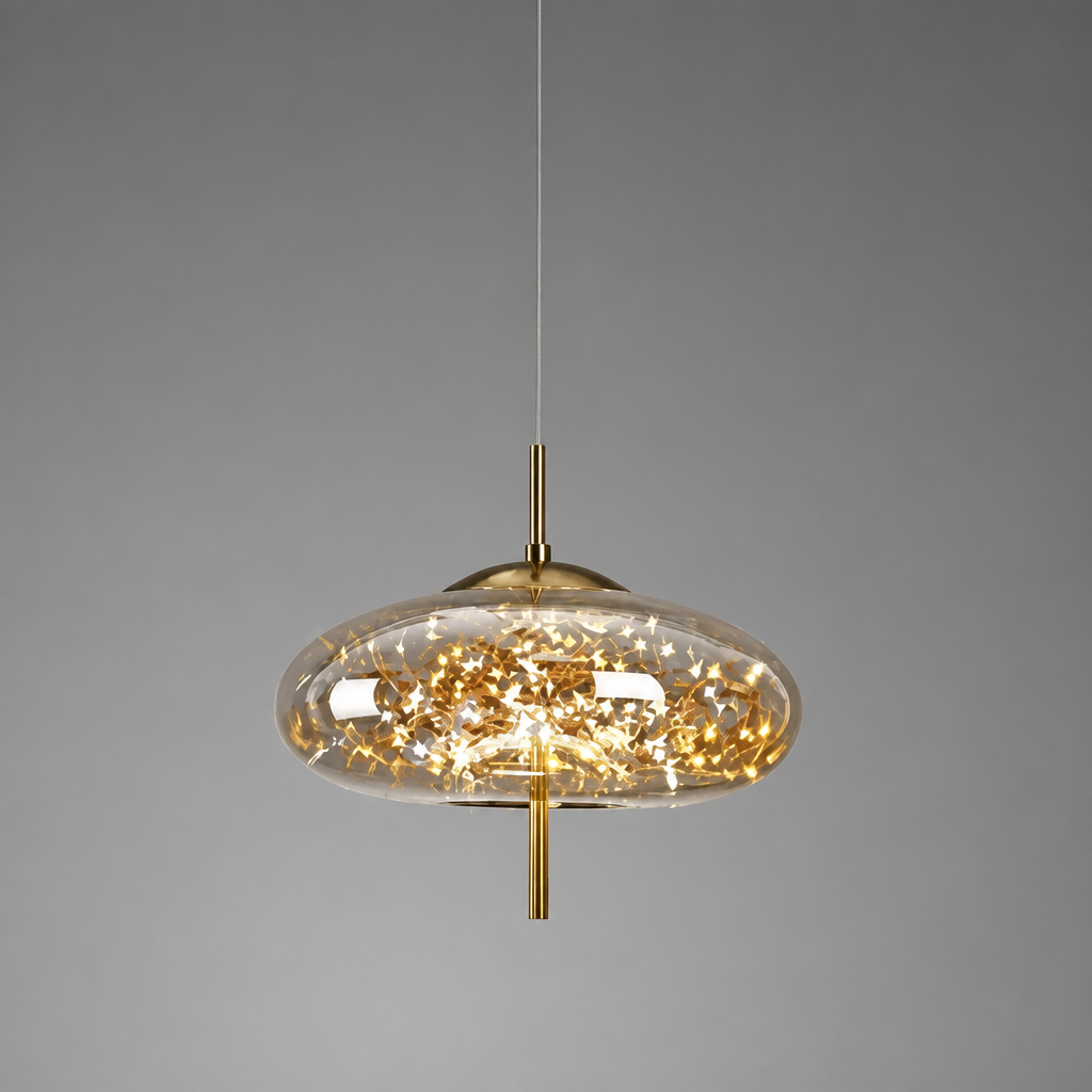 Scandinavian Glass & Metal LED Star Pendant Light