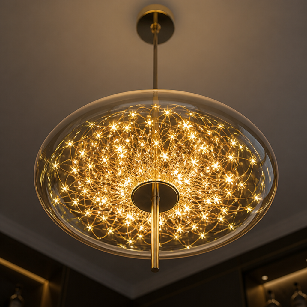 Scandinavian Glass & Metal LED Star Pendant Light