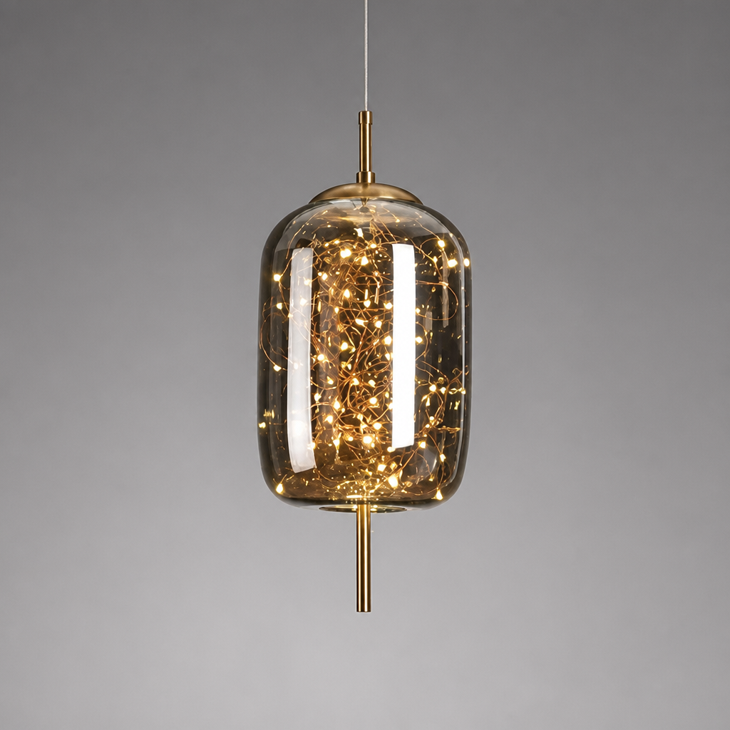 Scandinavian Glass & Metal LED Star Pendant Light
