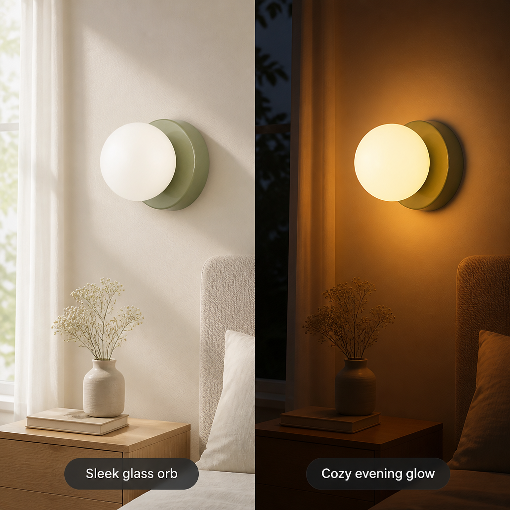 Scandinavian Glass Orb Wall Sconce