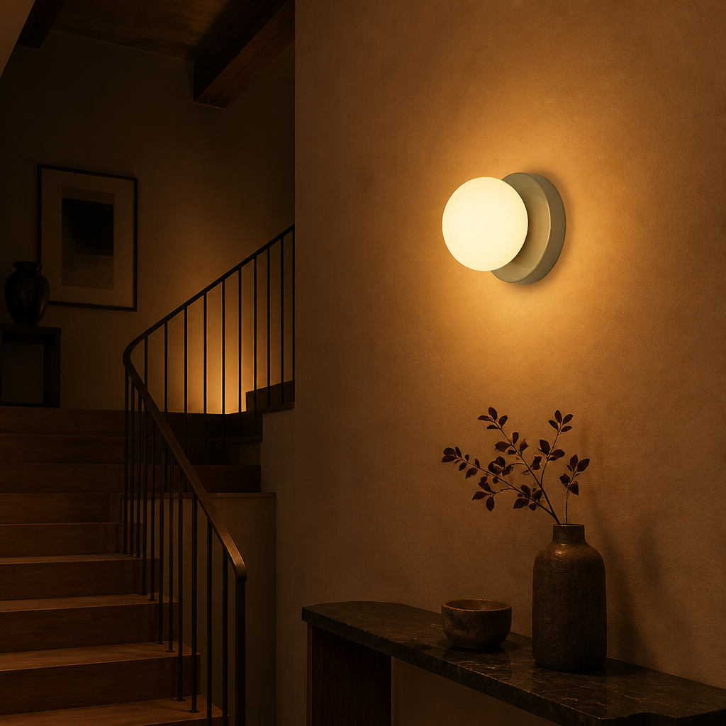 Scandinavian Glass Orb Wall Sconce