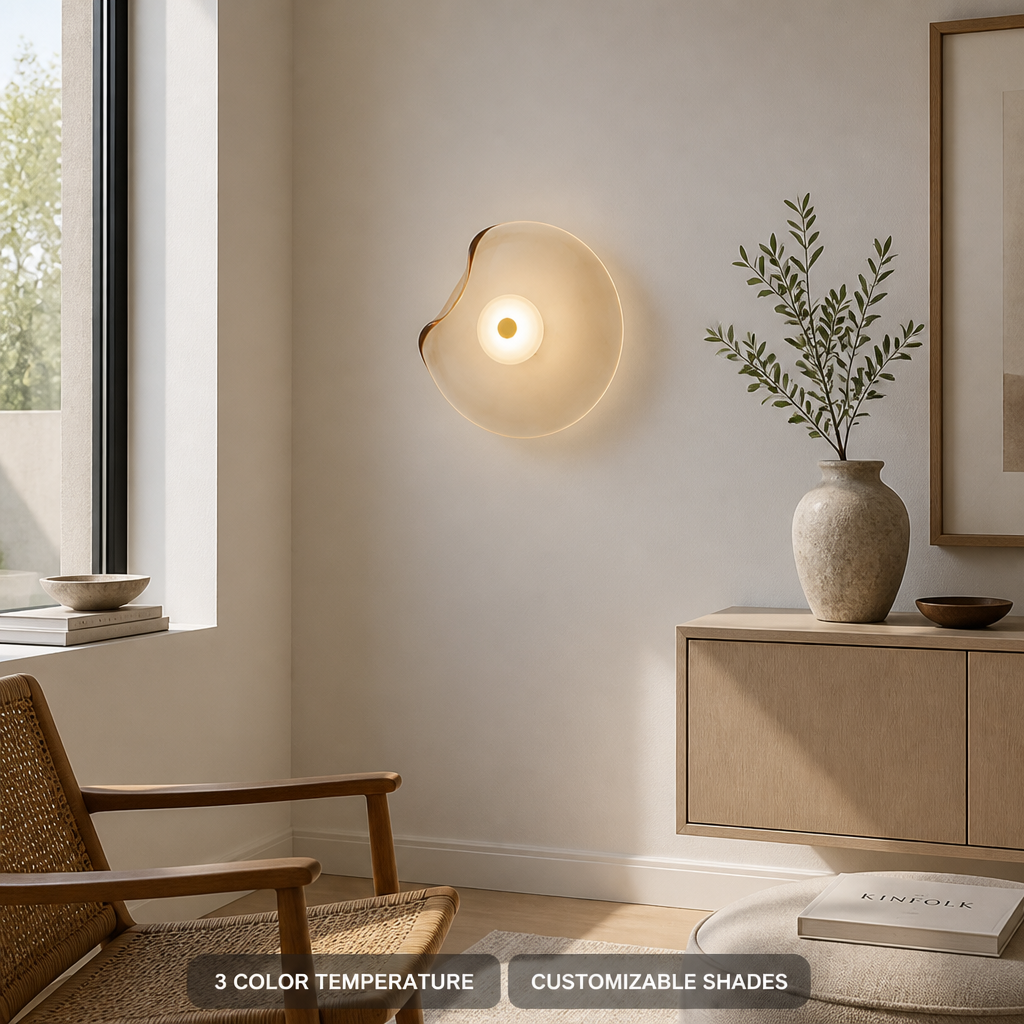 Scandinavian Glass Round Wall Sconce