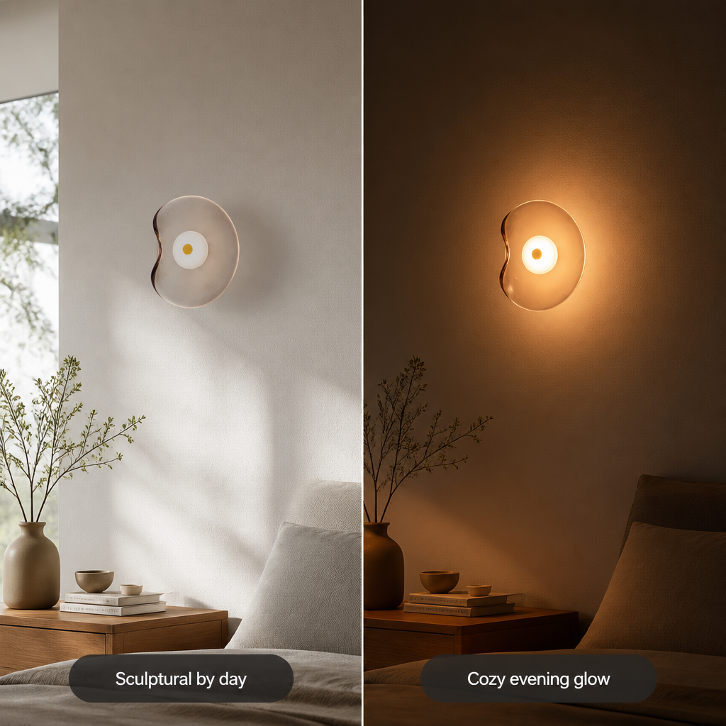 Scandinavian Glass Round Wall Sconce