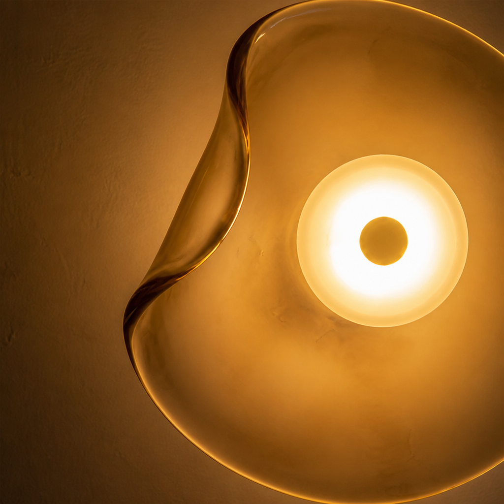 Scandinavian Glass Round Wall Sconce