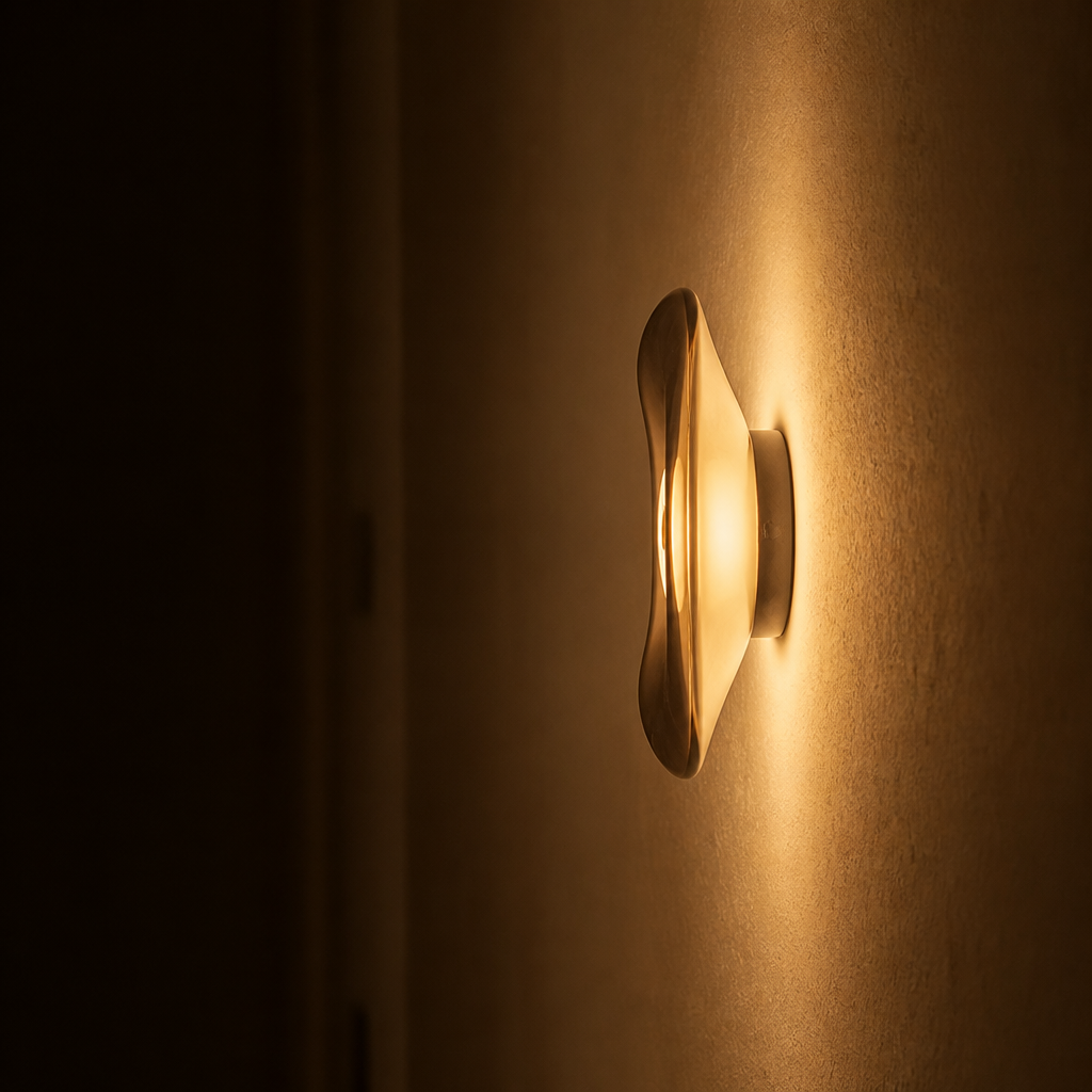 Scandinavian Glass Round Wall Sconce