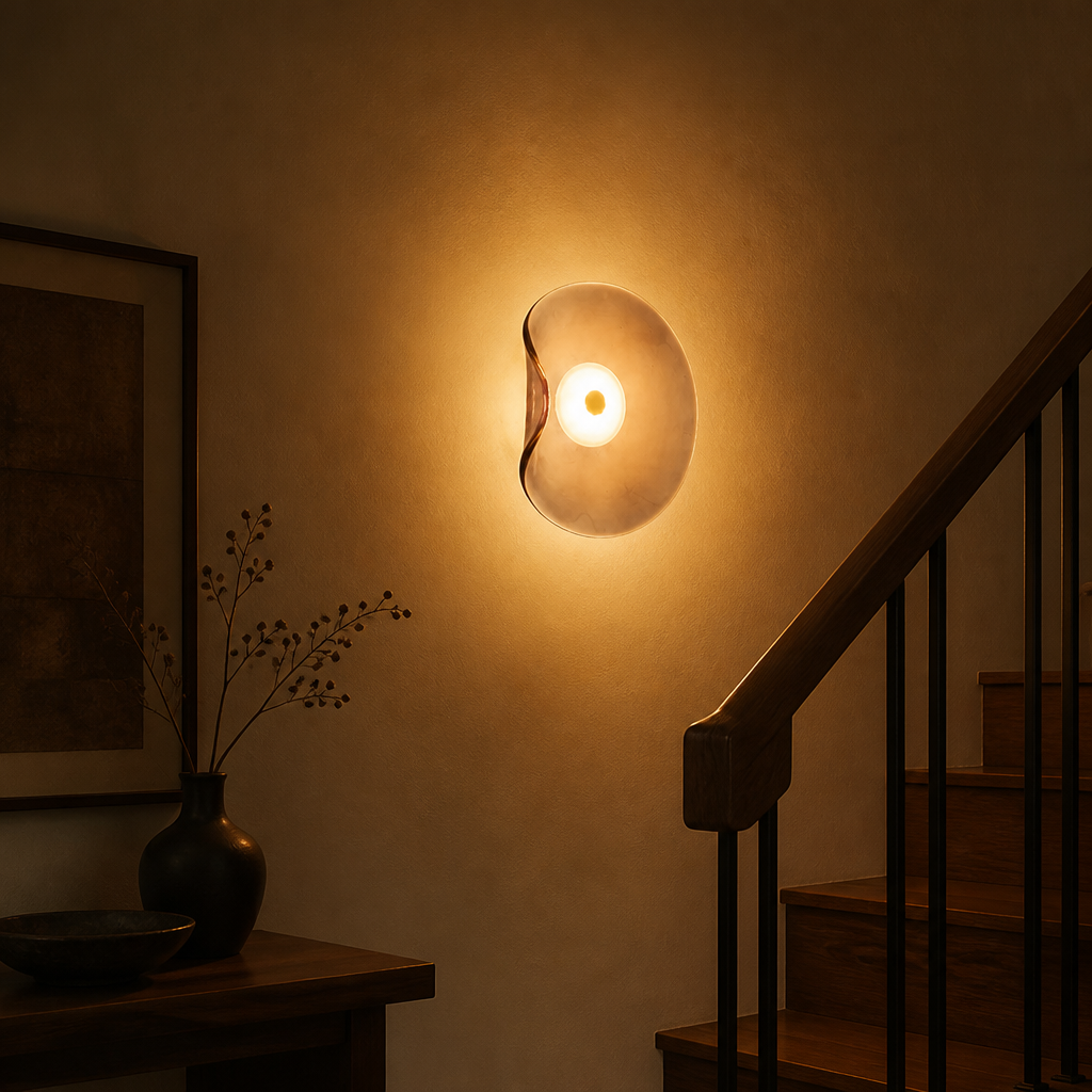 Scandinavian Glass Round Wall Sconce