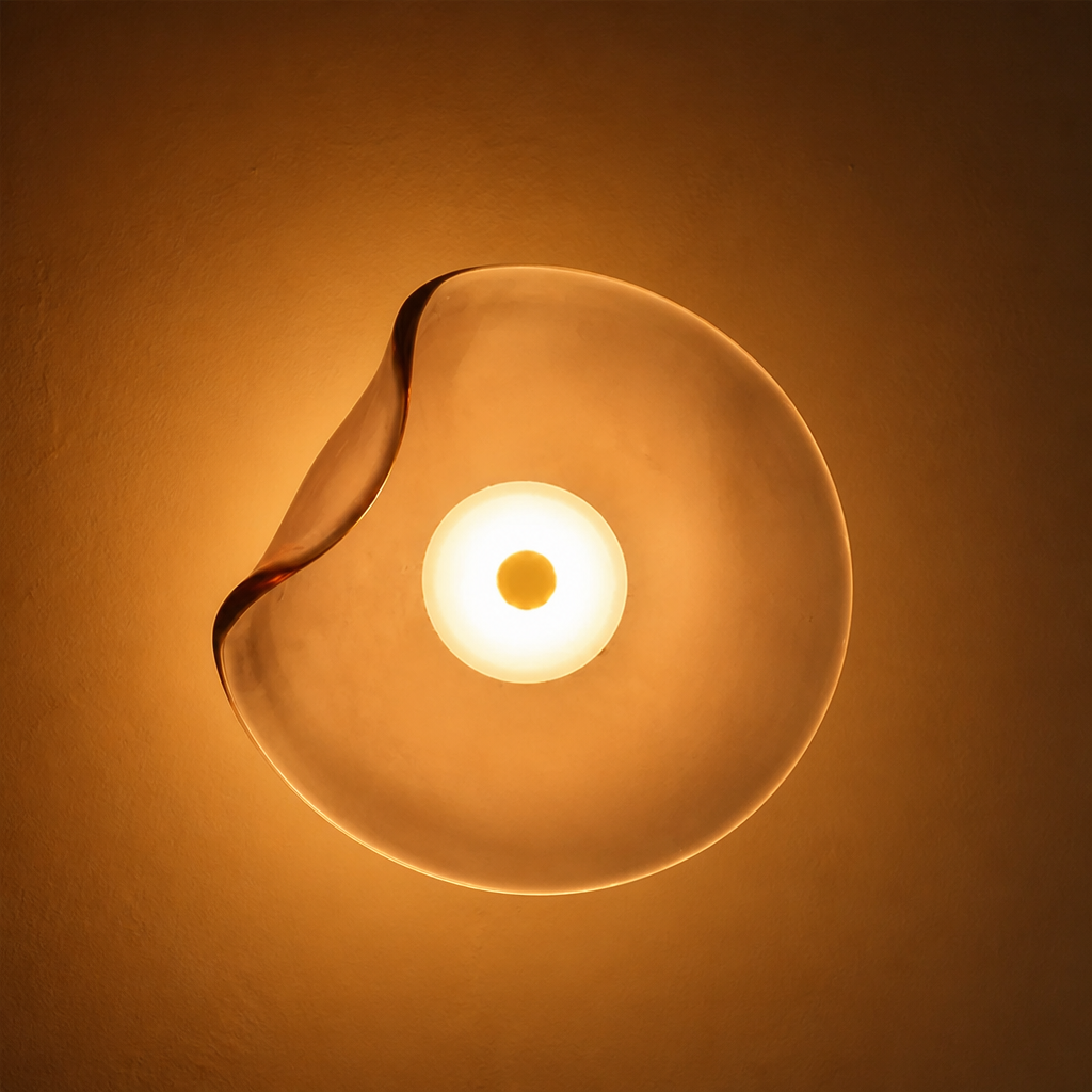Scandinavian Glass Round Wall Sconce