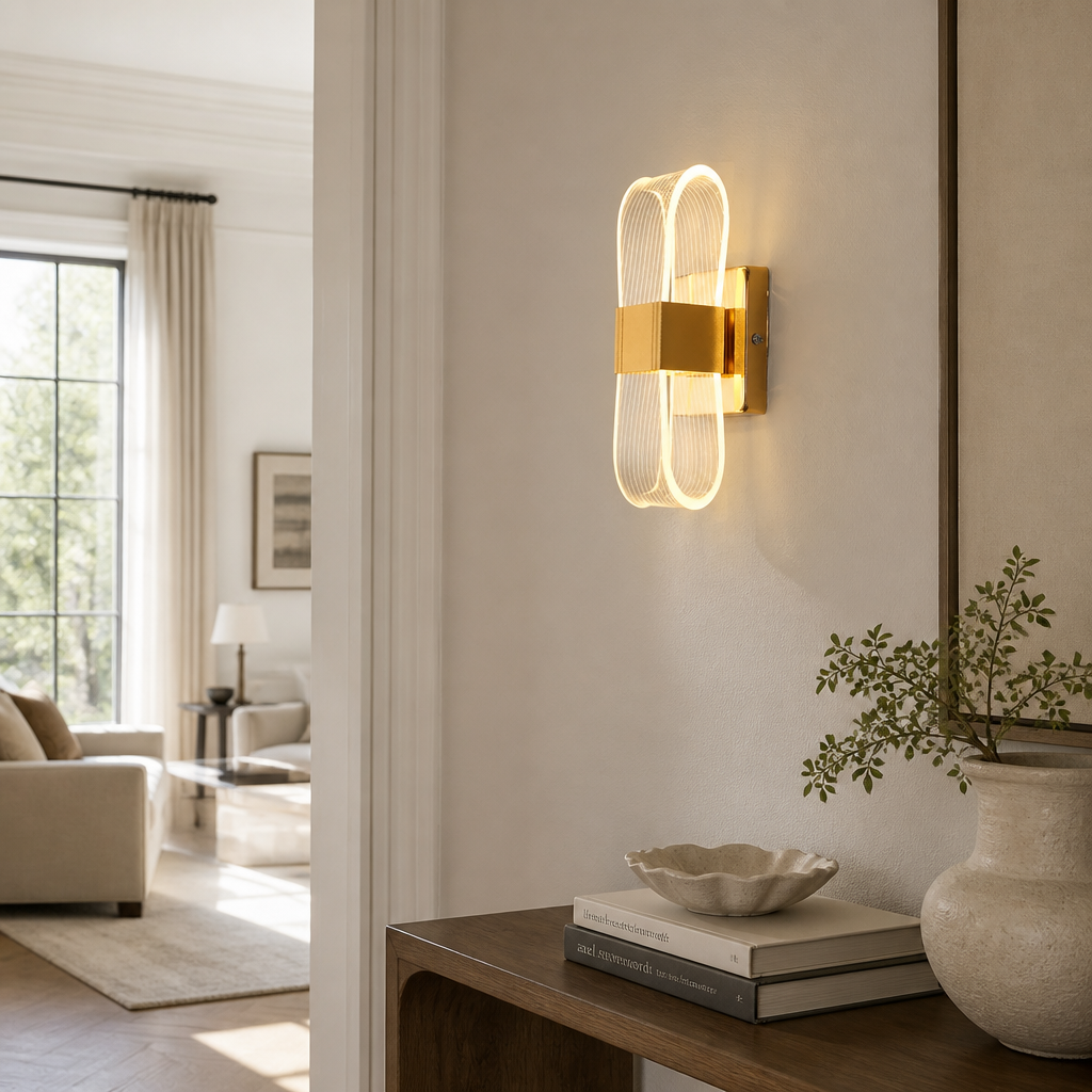 Scandinavian Gold LED Wall Sconce