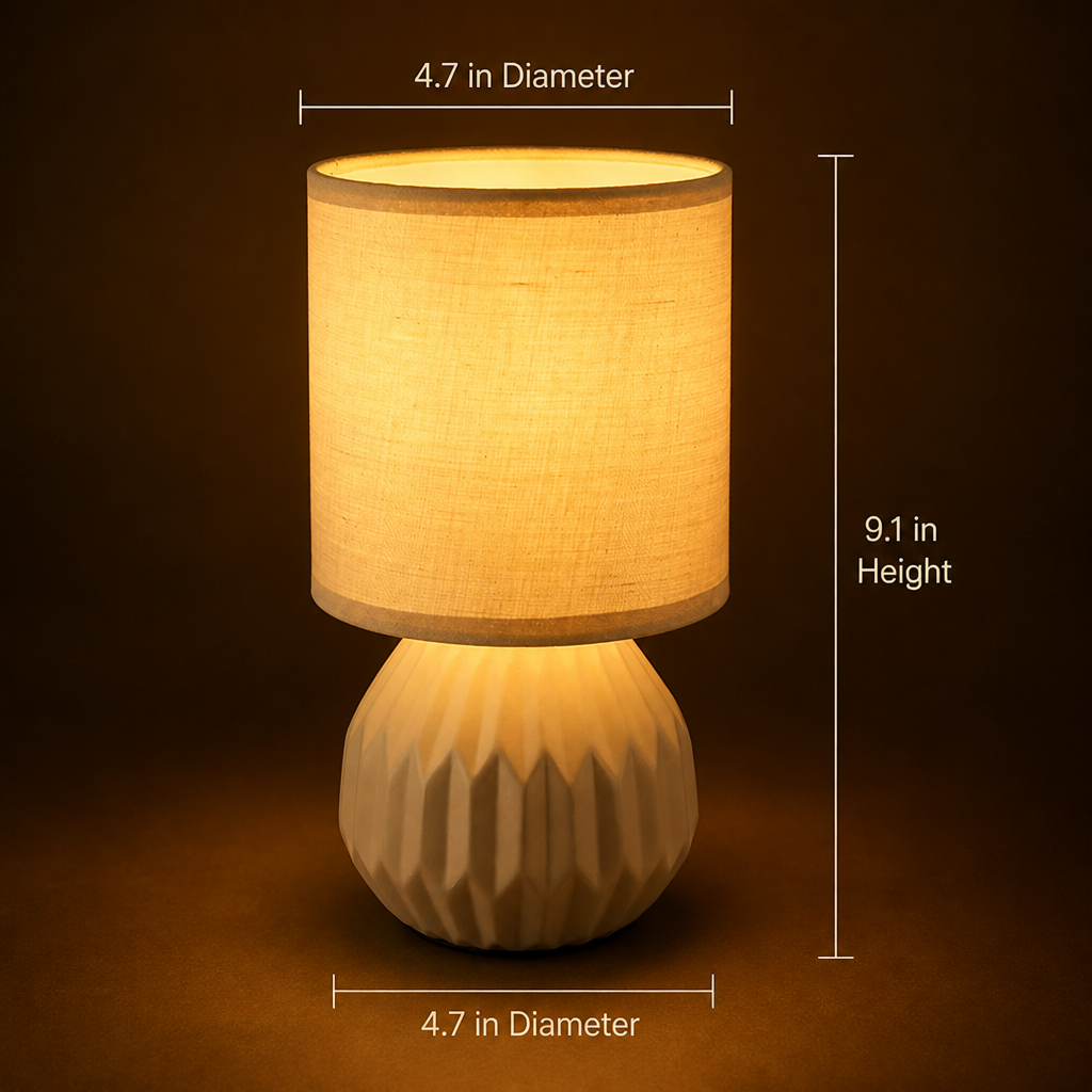 Scandinavian Gray Ceramic Table Lamp