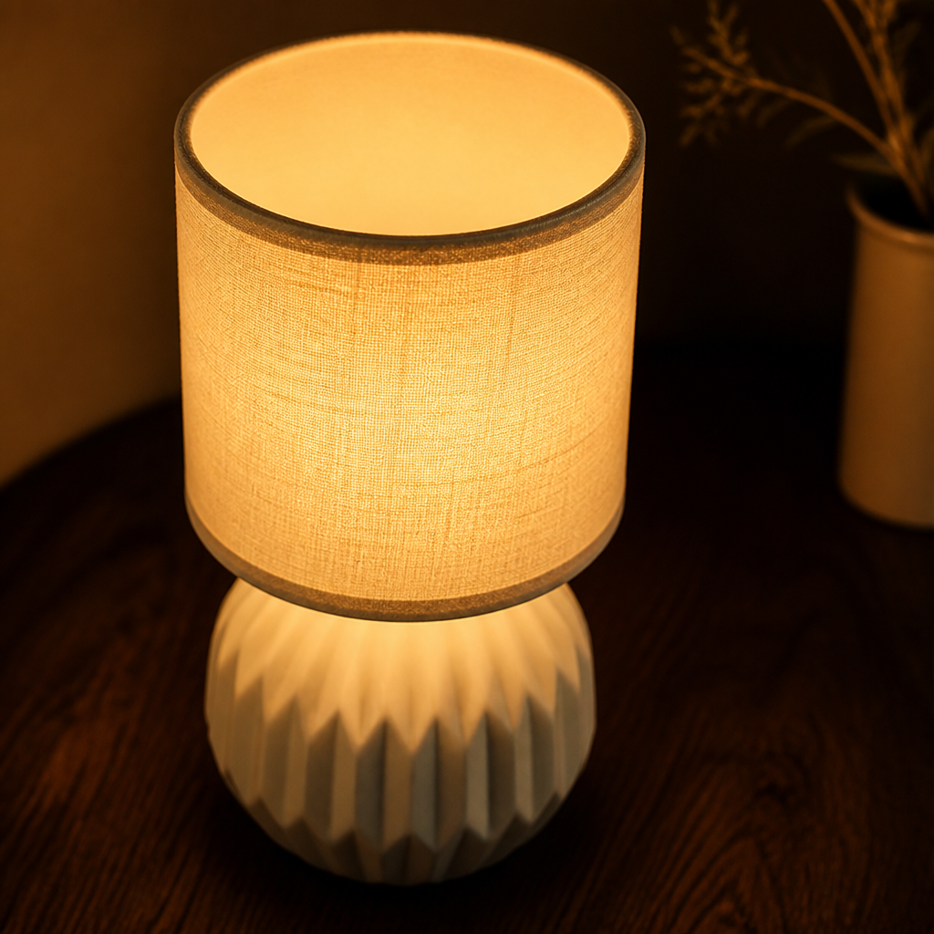 Scandinavian Gray Ceramic Table Lamp