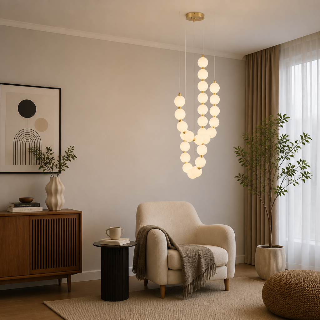 Scandinavian Iron & Acrylic LED Beaded Pendant Light