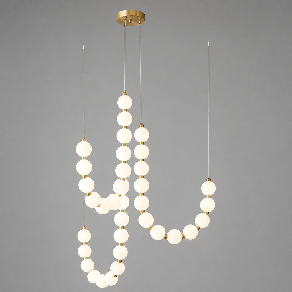 Scandinavian Iron & Acrylic LED Beaded Pendant Light