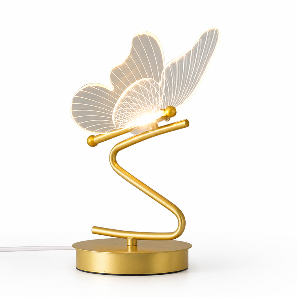 Scandinavian Iron & Acrylic LED Butterfly Table Lamp