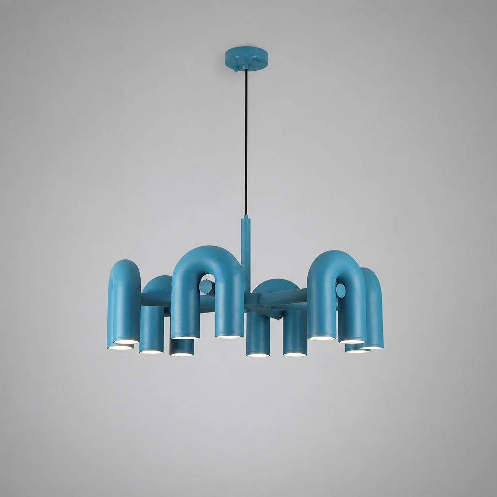 Scandinavian Iron & Acrylic LED U-Shaped Chandelier