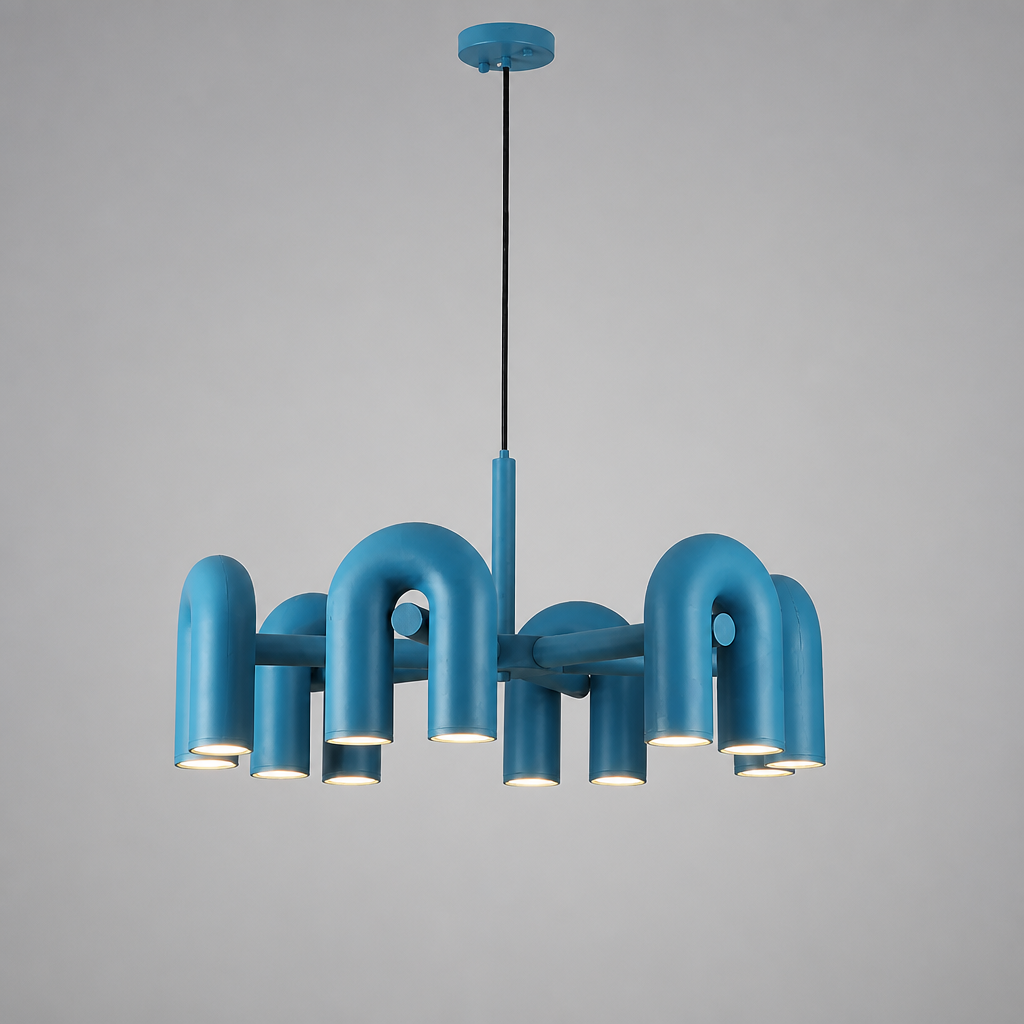 Scandinavian Iron & Acrylic LED U-Shaped Chandelier