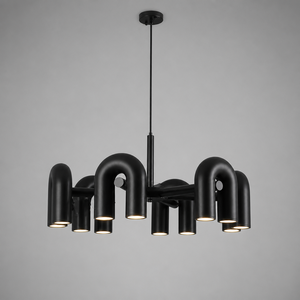 Scandinavian Iron & Acrylic LED U-Shaped Chandelier