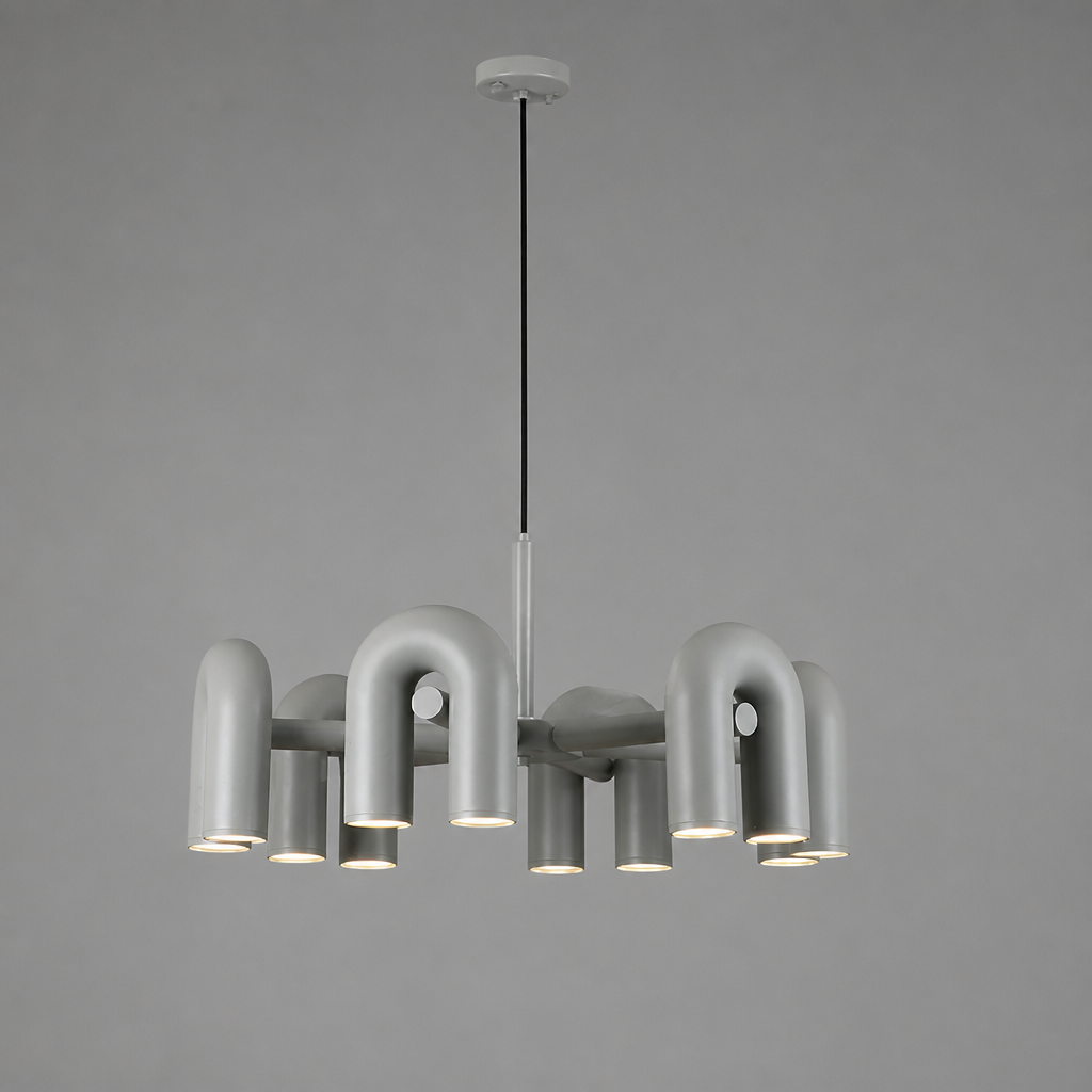 Scandinavian Iron & Acrylic LED U-Shaped Chandelier