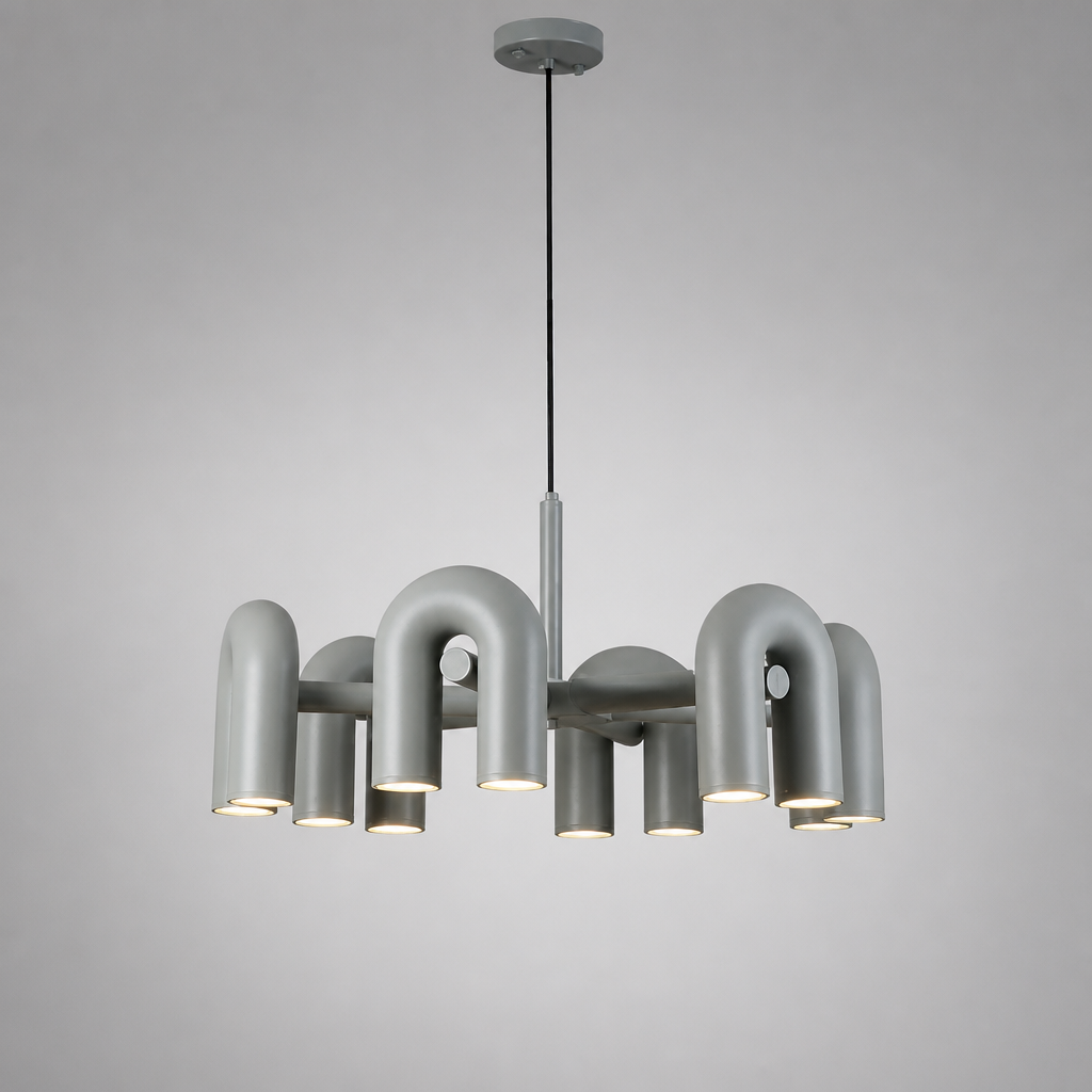 Scandinavian Iron & Acrylic LED U-Shaped Chandelier