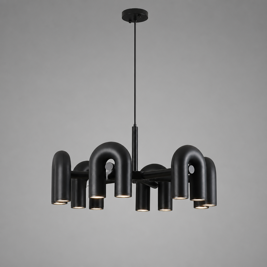 Scandinavian Iron & Acrylic LED U-Shaped Chandelier