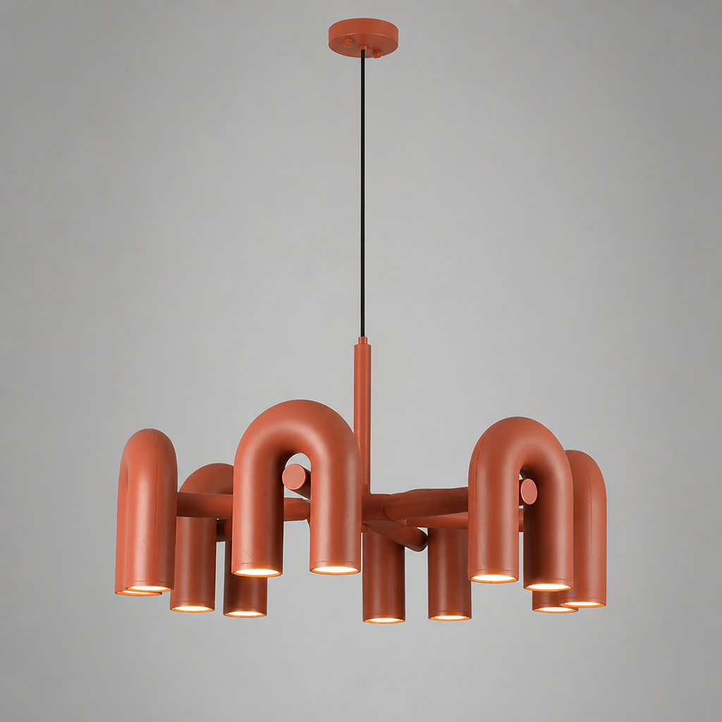 Scandinavian Iron & Acrylic LED U-Shaped Chandelier