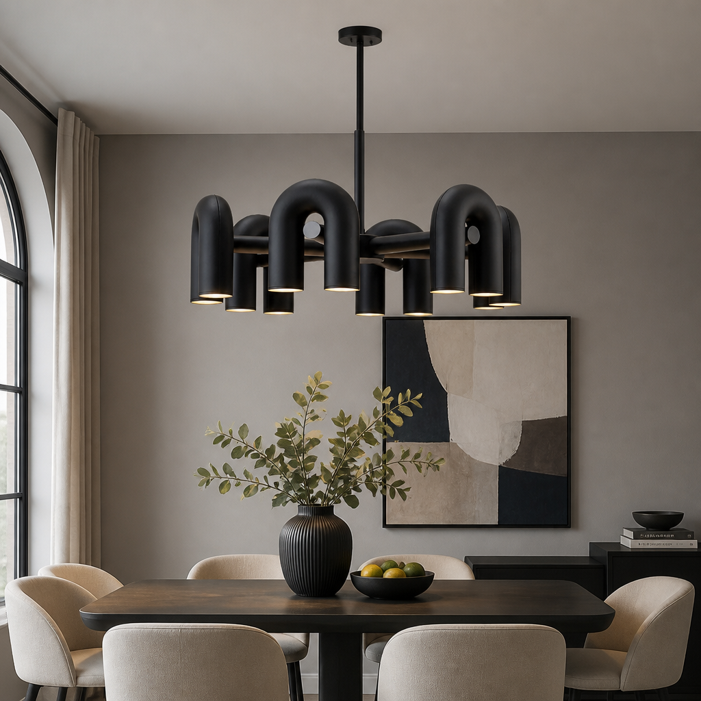 Scandinavian Iron & Acrylic LED U-Shaped Chandelier