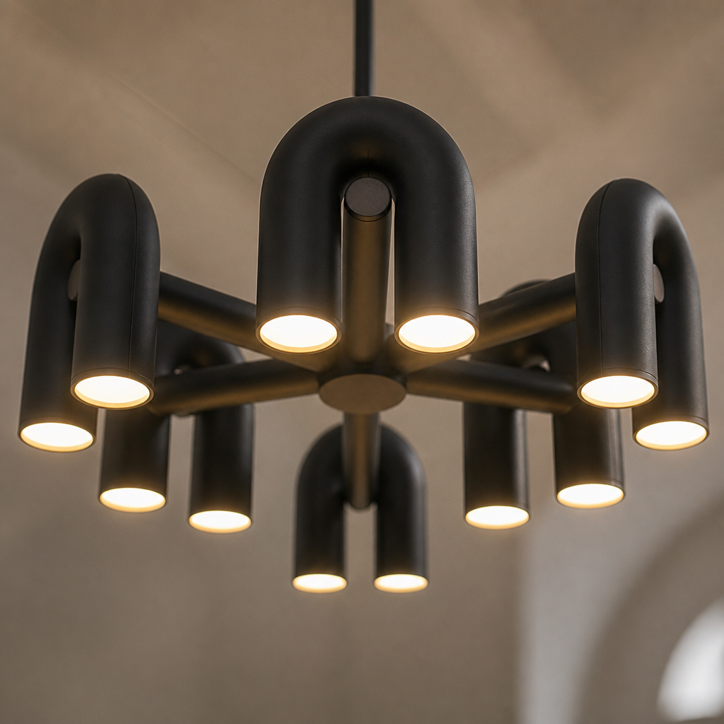 Scandinavian Iron & Acrylic LED U-Shaped Chandelier