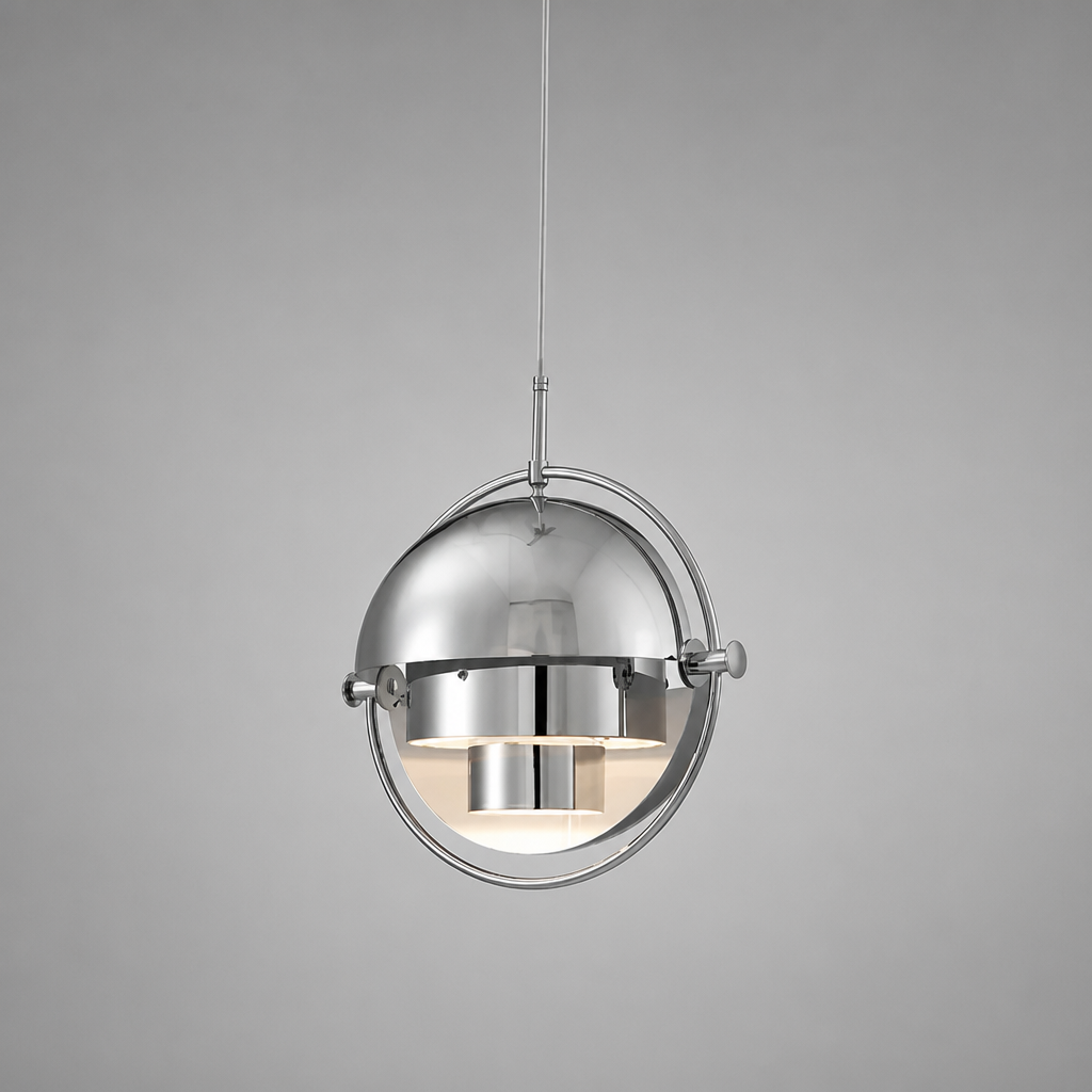 Scandinavian Iron & Glass Pendant Light