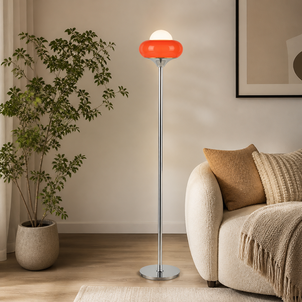 Scandinavian Iron LED Egg Tart Floor Lamp