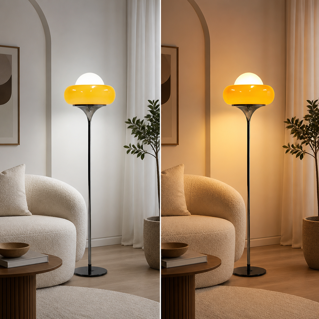 Scandinavian Iron LED Egg Tart Floor Lamp