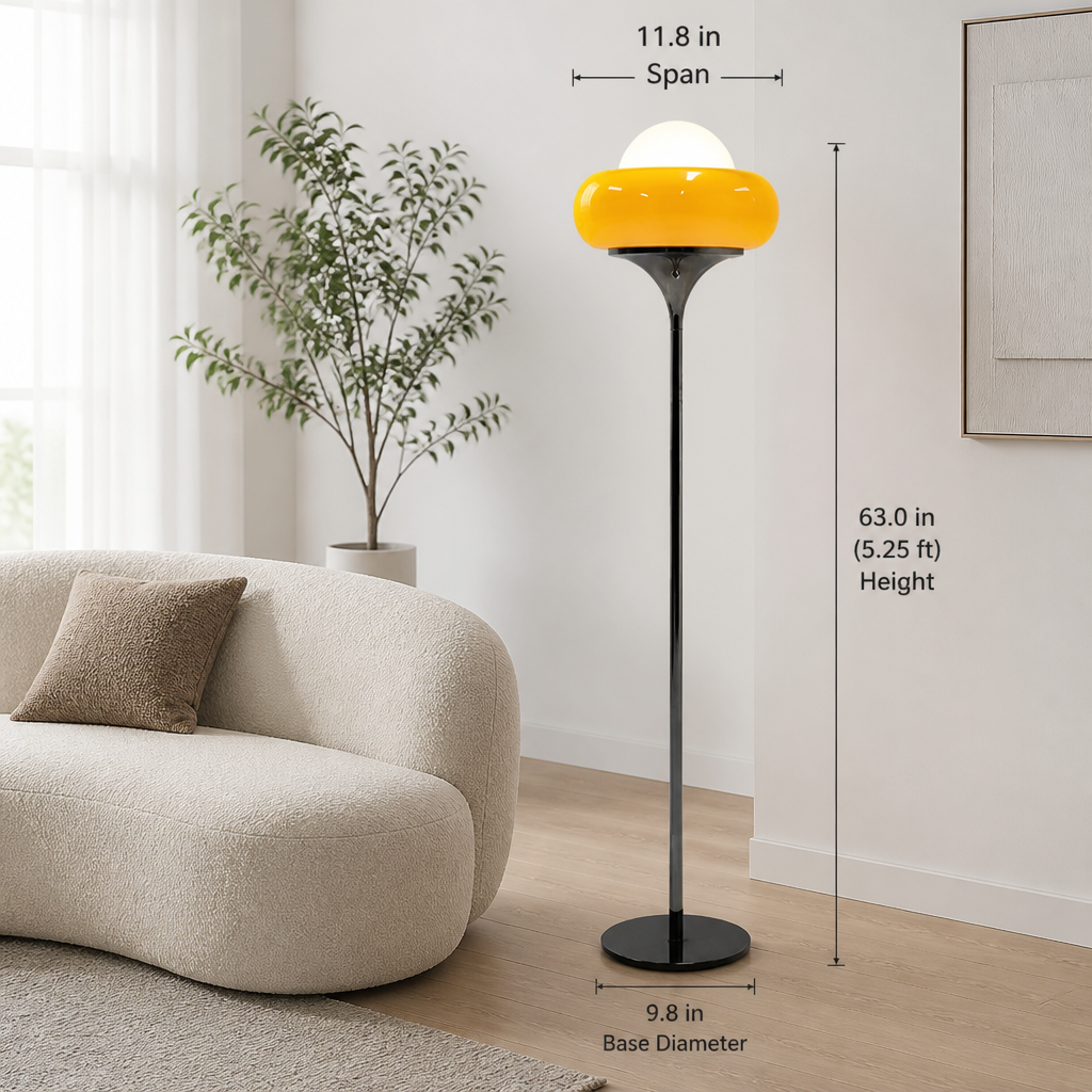Scandinavian Iron LED Egg Tart Floor Lamp