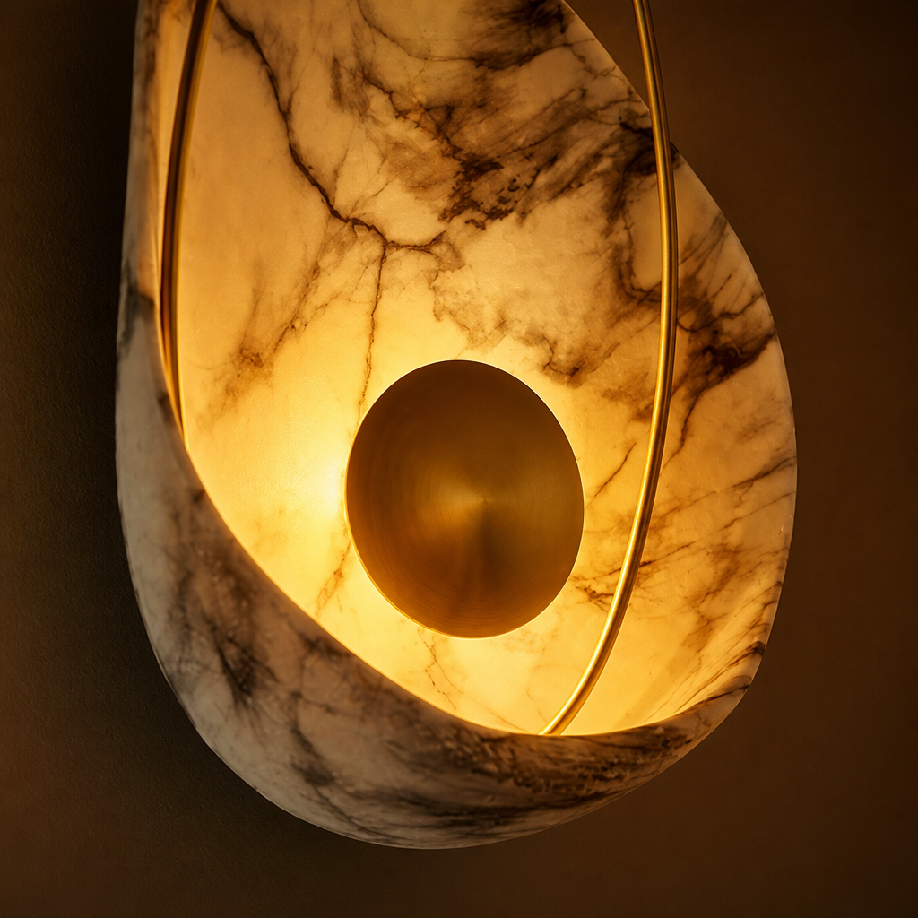 Scandinavian Marble LED 3-Color Changeable Wall Sconce